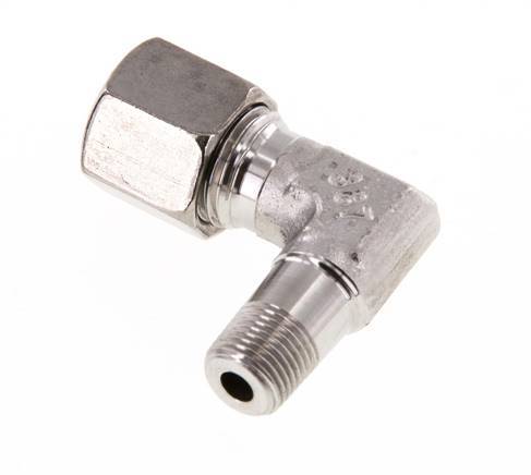 R 1/8'' Macho x 8L Codo de 90 grados de acero inoxidable 315 Bar DIN 2353