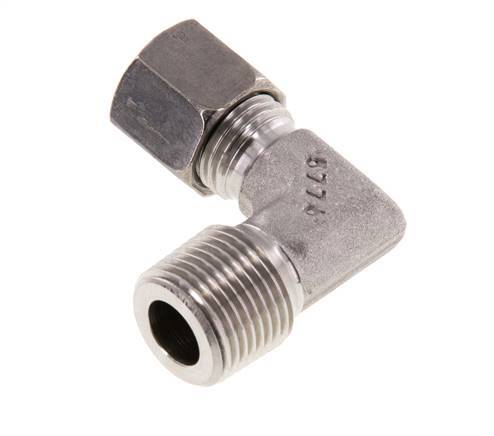 R 3/8'' Macho x 8L Acero inoxidable Codo de 90 grados 315 Bar DIN 2353