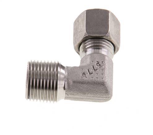 R 3/8'' Macho x 8L Acero inoxidable Codo de 90 grados 315 Bar DIN 2353
