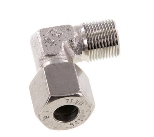 R 3/8'' Macho x 10S Codo de 90 grados de acero inoxidable 630 Bar DIN 2353
