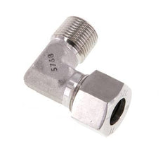 R 3/8'' Macho x 12L Codo de 90 grados de acero inoxidable 315 Bar DIN 2353