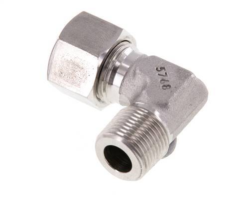 R 3/8'' Macho x 12L Codo de 90 grados de acero inoxidable 315 Bar DIN 2353