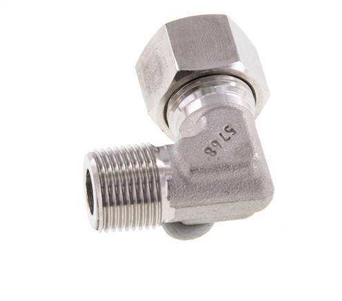 R 3/8'' Macho x 12L Codo de 90 grados de acero inoxidable 315 Bar DIN 2353