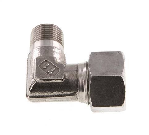 R 3/8'' Macho x 15L Codo de 90 grados de acero inoxidable 315 Bar DIN 2353