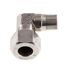 R 3/8'' Macho x 15L Codo de 90 grados de acero inoxidable 315 Bar DIN 2353