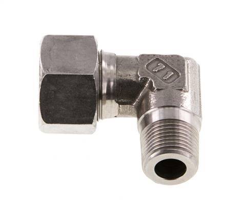 R 3/8'' Macho x 15L Codo de 90 grados de acero inoxidable 315 Bar DIN 2353