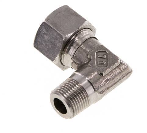 R 3/8'' Macho x 15L Codo de 90 grados de acero inoxidable 315 Bar DIN 2353