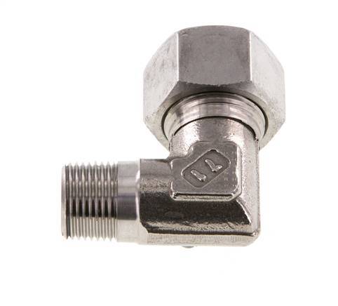 R 3/8'' Macho x 15L Codo de 90 grados de acero inoxidable 315 Bar DIN 2353
