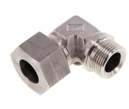 G 1'' Macho x 25S Codo de 90 grados de acero inoxidable 400 Bar DIN 2353