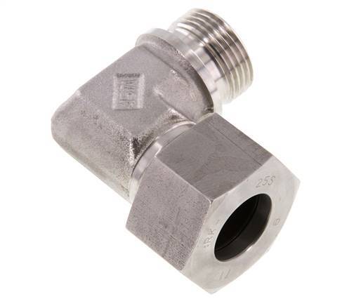 G 1'' Macho x 25S Codo de 90 grados de acero inoxidable 400 Bar DIN 2353