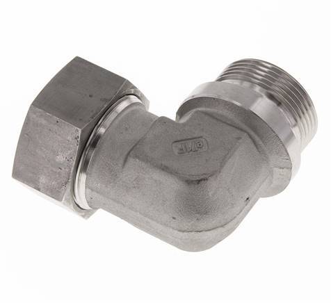 G 1 1/4'' Macho x 35L Codo de 90 grados de acero inoxidable 160 Bar DIN 2353