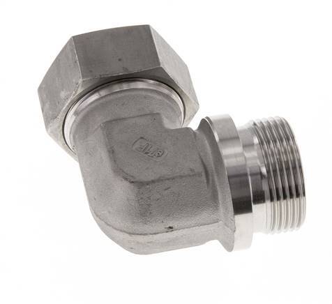 G 1 1/4'' Macho x 35L Codo de 90 grados de acero inoxidable 160 Bar DIN 2353