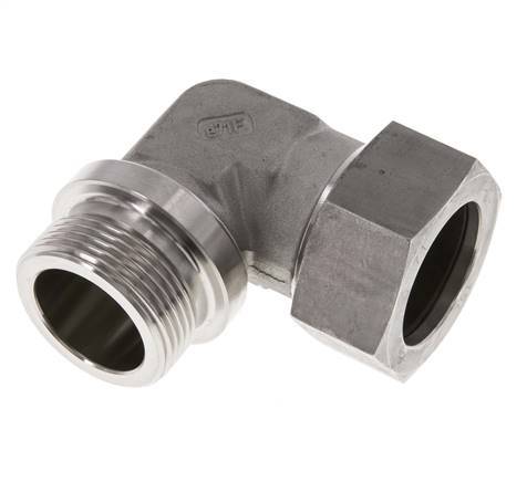G 1 1/4'' Macho x 35L Codo de 90 grados de acero inoxidable 160 Bar DIN 2353