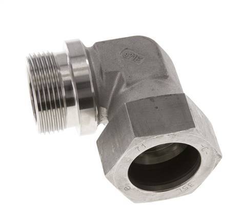 G 1 1/4'' Macho x 35L Codo de 90 grados de acero inoxidable 160 Bar DIN 2353