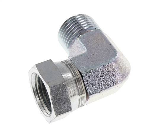 G 1/2'' M/F Codo de 90 grados de acero galvanizado 300 Bar - Hidráulico