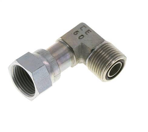 UN 13/16''-16 x UN 13/16''-16 M/F Codo de 90 grados de acero galvanizado ORFS 630 Bar - Hidráulico