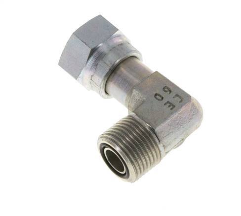 UN 13/16''-16 x UN 13/16''-16 M/F Codo de 90 grados de acero galvanizado ORFS 630 Bar - Hidráulico