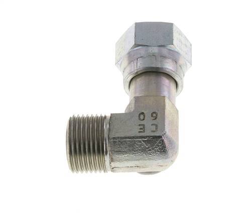 UN 13/16''-16 x UN 13/16''-16 M/F Codo de 90 grados de acero galvanizado ORFS 630 Bar - Hidráulico