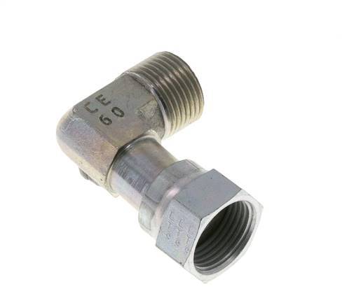 UN 13/16''-16 x UN 13/16''-16 M/F Codo de 90 grados de acero galvanizado ORFS 630 Bar - Hidráulico