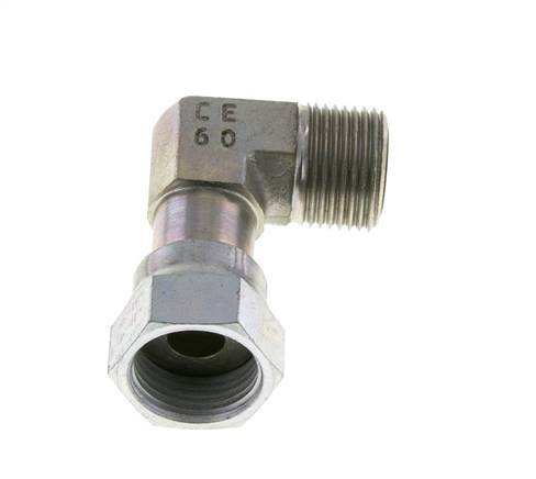 UN 13/16''-16 x UN 13/16''-16 M/F Codo de 90 grados de acero galvanizado ORFS 630 Bar - Hidráulico