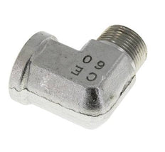 3/4'' NPT x 3/4'' NPT M/F Zinc plated Steel 90 deg Elbow Fitting 170 Bar - Hydraulic