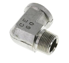 3/4'' NPT x 3/4'' NPT M/F Zinc plated Steel 90 deg Elbow Fitting 170 Bar - Hydraulic