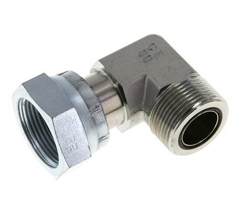 UN 1-7/16''-12 x UN 1-7/16''-12 M/F Codo de 90 grados de acero galvanizado ORFS 400 Bar - Hidráulico