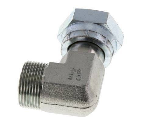 UN 1-7/16''-12 x UN 1-7/16''-12 M/F Codo de 90 grados de acero galvanizado ORFS 400 Bar - Hidráulico