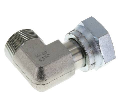 UN 1-7/16''-12 x UN 1-7/16''-12 M/F Codo de 90 grados de acero galvanizado ORFS 400 Bar - Hidráulico