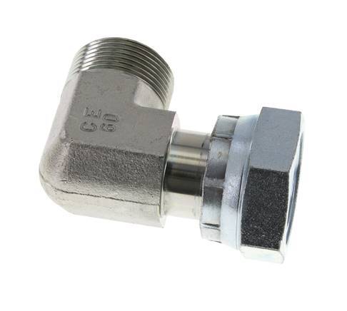 UN 1-7/16''-12 x UN 1-7/16''-12 M/F Codo de 90 grados de acero galvanizado ORFS 400 Bar - Hidráulico