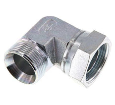 G 1 1/4'' M/F Zinc plated Steel 90 deg Elbow Fitting 150 Bar - Hydraulic