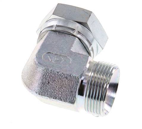 G 1 1/4'' M/F Zinc plated Steel 90 deg Elbow Fitting 150 Bar - Hydraulic