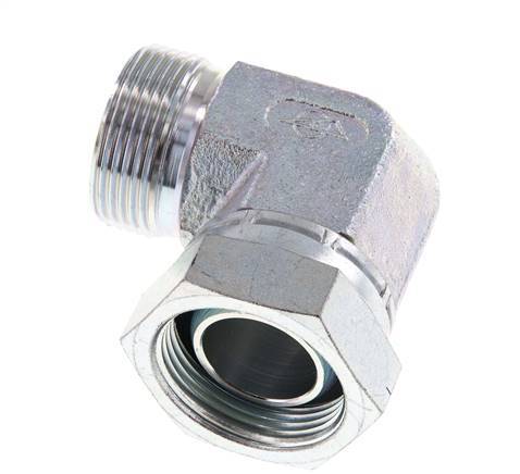 G 1 1/4'' M/F Zinc plated Steel 90 deg Elbow Fitting 150 Bar - Hydraulic