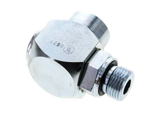 G 1/2'' M/F Acero cincado Junta giratoria de 90 grados Alta presión 400 Bar - Hidráulica
