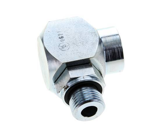 G 1/2'' M/F Acero cincado Junta giratoria de 90 grados Alta presión 400 Bar - Hidráulica