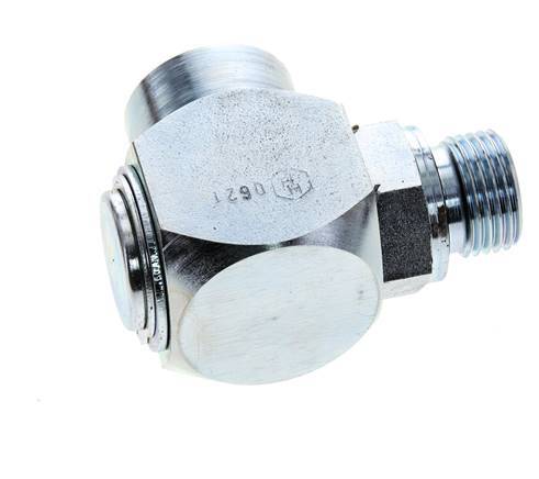 G 1/2'' M/F Acero cincado Junta giratoria de 90 grados Alta presión 400 Bar - Hidráulica