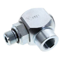 G 3/8'' M/F Acero cincado Junta giratoria de 90 grados Alta presión 400 Bar - Hidráulica