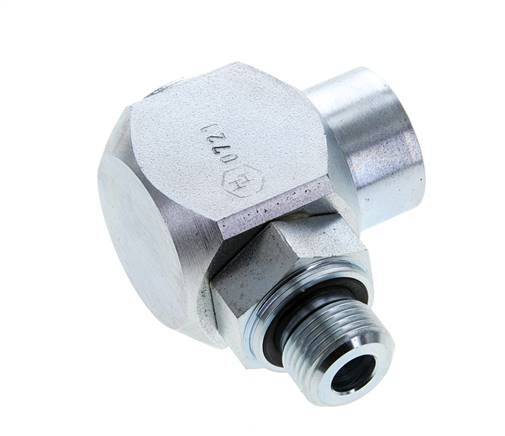 G 3/8'' M/F Acero cincado Junta giratoria de 90 grados Alta presión 400 Bar - Hidráulica