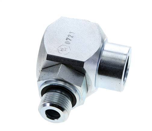 G 3/8'' M/F Acero cincado Junta giratoria de 90 grados Alta presión 400 Bar - Hidráulica