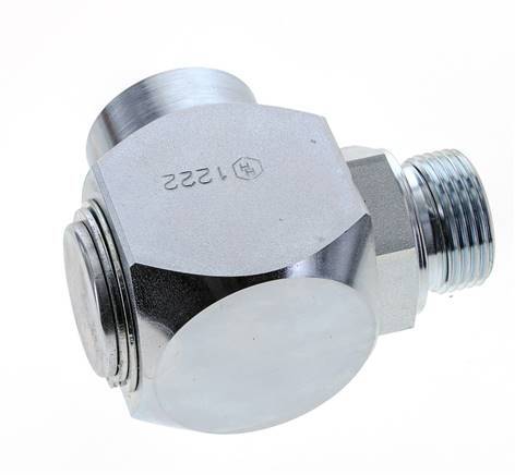 G 1'' M/F Acero cincado Junta giratoria de 90 grados Alta presión 250 Bar - Hidráulica