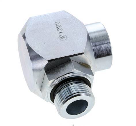 G 1'' M/F Acero cincado Junta giratoria de 90 grados Alta presión 250 Bar - Hidráulica