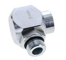 G 1'' M/F Acero cincado Junta giratoria de 90 grados Alta presión 250 Bar - Hidráulica