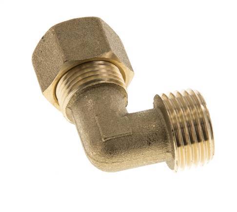 R 1/2'' Macho x 12mm Codo de latón de 90º de compresión 75 Bar DIN EN 1254-2
