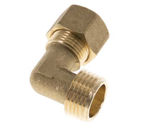 R 1/2'' Macho x 12mm Codo de latón de 90º de compresión 75 Bar DIN EN 1254-2