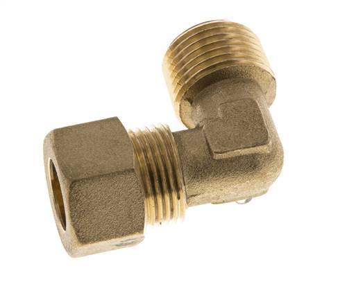 R 1/2'' Macho x 14mm Codo de latón de 90º de compresión 89 Bar DIN EN 1254-2