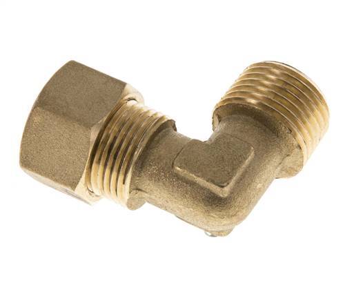R 1/2'' Macho x 14mm Codo de latón de 90º de compresión 89 Bar DIN EN 1254-2