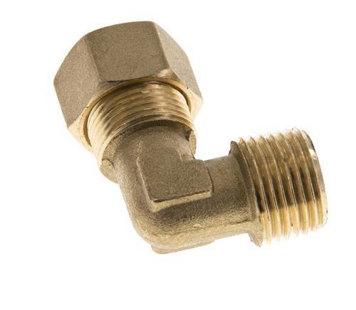 R 1/2'' Macho x 14mm Codo de latón de 90º de compresión 89 Bar DIN EN 1254-2