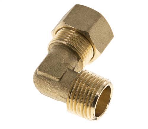 R 1/2'' Macho x 14mm Codo de latón de 90º de compresión 89 Bar DIN EN 1254-2