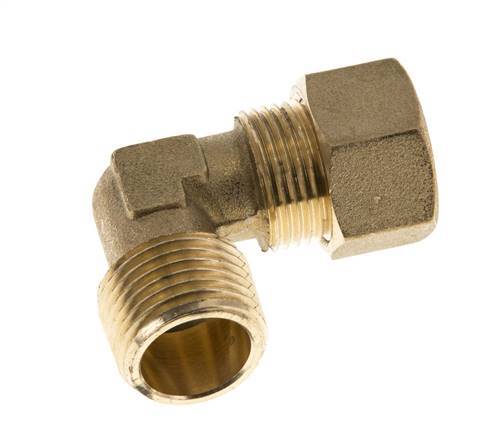 R 1/2'' Macho x 14mm Codo de latón de 90º de compresión 89 Bar DIN EN 1254-2