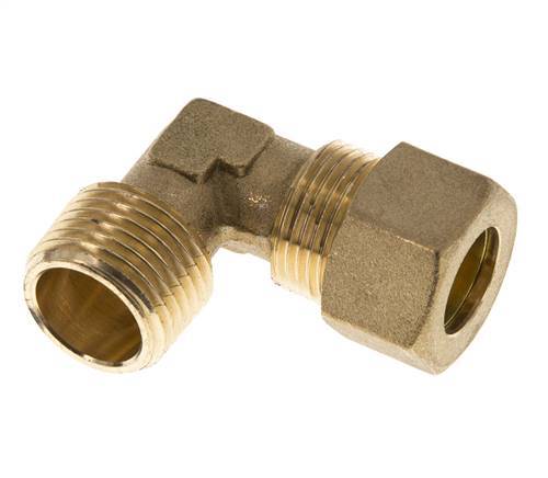 R 1/2'' Macho x 14mm Codo de latón de 90º de compresión 89 Bar DIN EN 1254-2